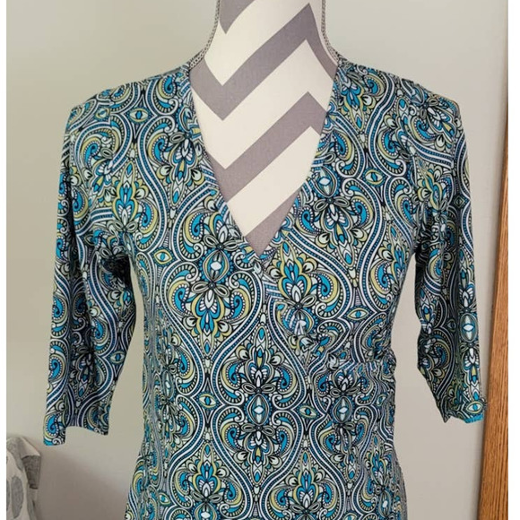 PrAna Breathe Paisley Print Dress Medium Faux Wrap - Picture 3 of 7
